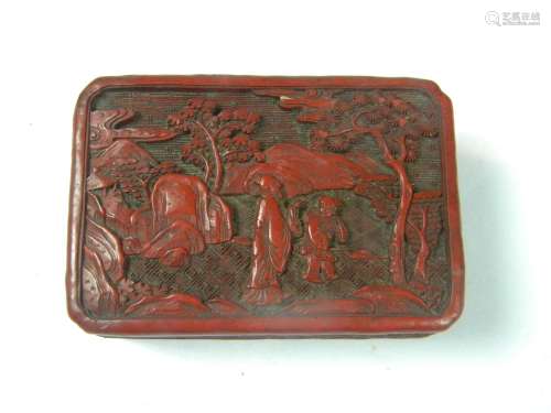 Antique Chinese Red Lacquer Box