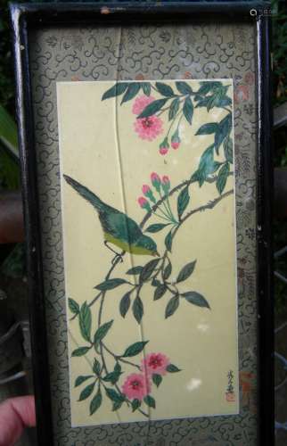 Vintage Chinese Bird Painting Framed