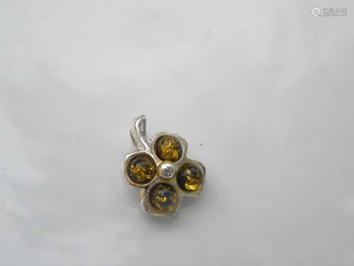 Vintage Silve Amber Pendant