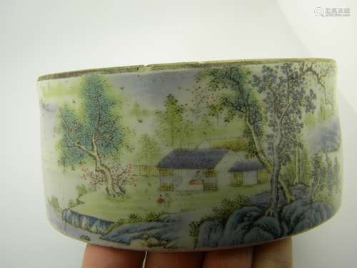 Antique Chinese Famille Rose Brush Washer