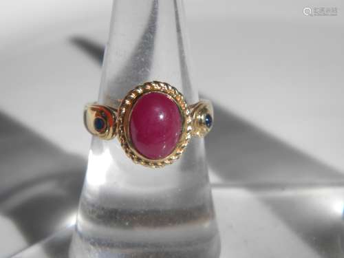 Antique 14K Gold Diamond Ruby Ring