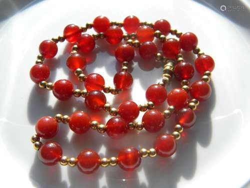 Antique Chinese Carnelian Necklace