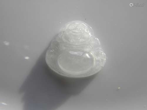 Natural Grade A White Jadeite Buddha Pendant