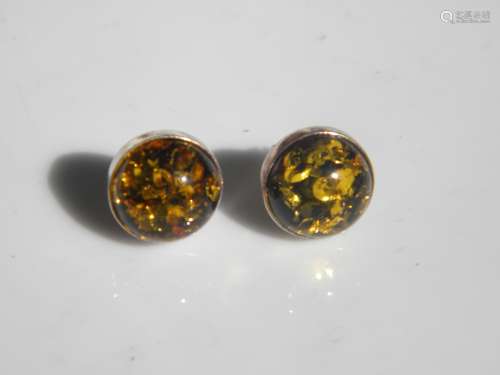 Pair of Natural Baltic Amber Earrings