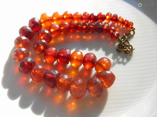 Antique Baltic Amber Beads Necklace