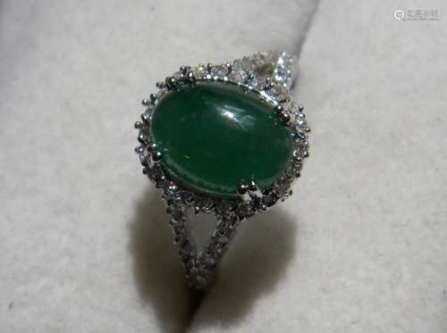 Natural Grade A Icy Green Jadeite Ring