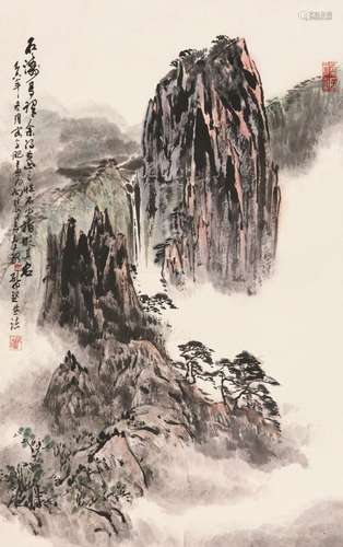 孔仲起 山水 设色纸本立轴