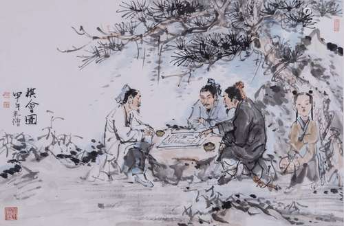 叶文夫 棋会图