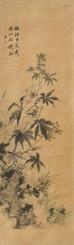 1714-1748 王昱瑞颖丹心设色绢本立轴