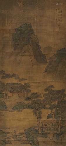 1585-1664 蓝瑛山水设色绢本立轴