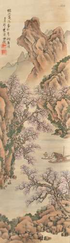 1585-1664 蓝瑛山水设色绢本立轴