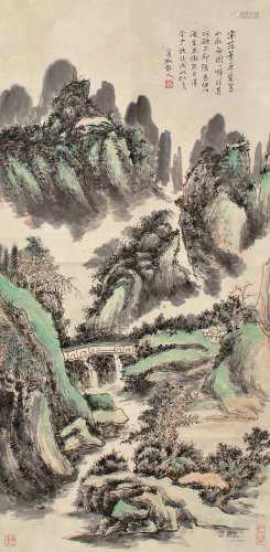 1865-1955 黄宾虹山水设色纸本立轴
