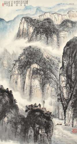 1925-2007 黄纯尧山水设色纸本立轴