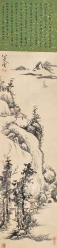 1626-1705 朱耷山水设色纸本立轴