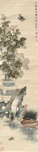 1899-1984 孔小瑜花卉设色纸本立轴