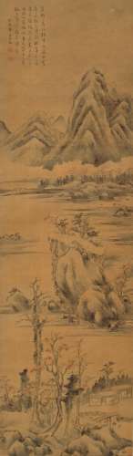 1592-1680 王时敏山水设色绢本立轴