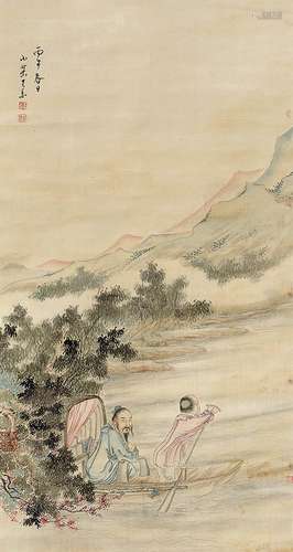 1794-1877 王素人物设色纸本立轴