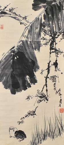 1897-1971 潘天寿花鸟水墨纸本立轴