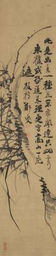 1693-1765 郑板桥兰石图水墨纸本立轴