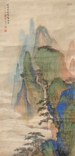 1894-1953 吴琴木山水设色纸本立轴
