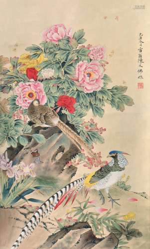 1896-1962 陈之佛花鸟设色纸本立轴
