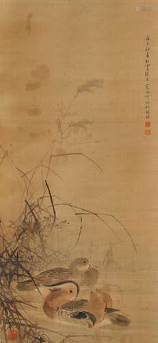 1902-1999 宋吟可花鸟设色绢本立轴