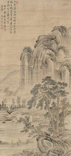 1642-1715 王原祁山水设色纸本立轴