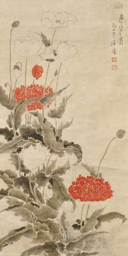 1828-1904 居廉花卉设色纸本立轴