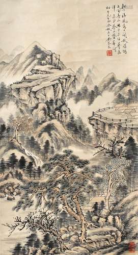 1894-1953 吴琴木山水设色纸本立轴