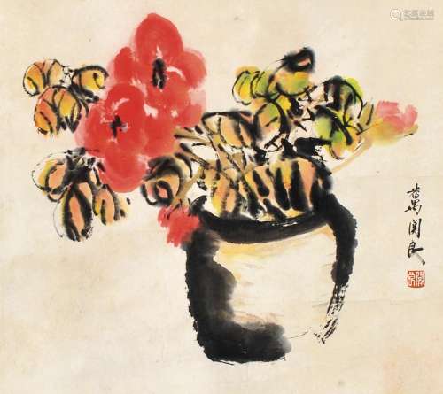 1900-1986 关良花卉设色纸本立轴