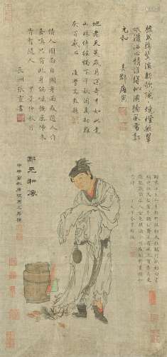 1470-1524 唐寅、文彭等人物设色纸本立轴