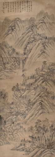 1632-1717 王石谷山水水墨纸本立轴