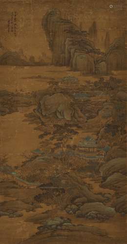 1632-1717 王石谷仿古山水设色绢本立轴