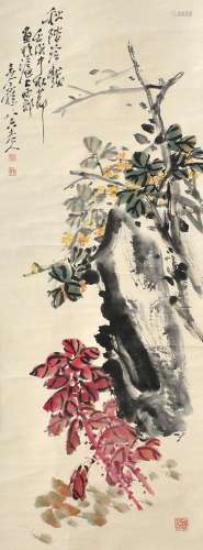 1897-1988 王个簃花卉设色纸本立轴