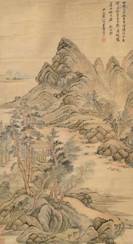 1632-1718 吴历山水设色纸本立轴