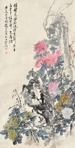 1874-1955 赵云壑花卉设色纸本立轴