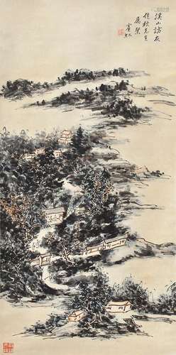 1865-1955 黄宾虹山水设色纸本立轴