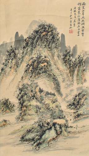 1865-1955 黄宾虹山水设色纸本立轴