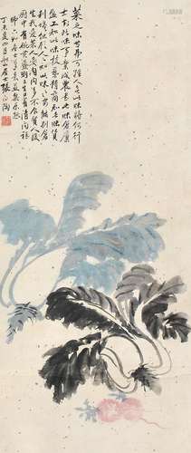 1764-1814 张问陶花卉设色纸本立轴