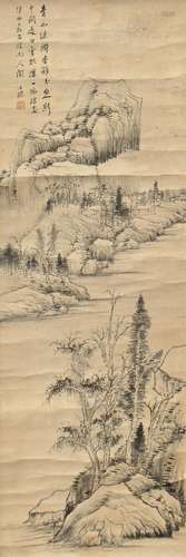 1615-1698 查士标山水水墨纸本立轴