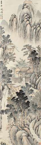 1801-1860 戴熙山水设色纸本立轴