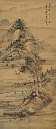 1799-1870 吴熙载山水水墨绢本镜片