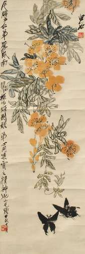 1864-1957 齐白石花卉草虫设色纸本立轴