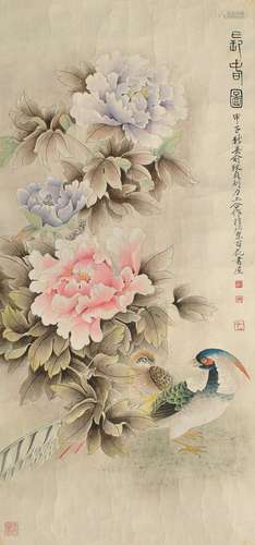 1915-1955 俞致贞 刘力上 花鸟设色纸本镜片