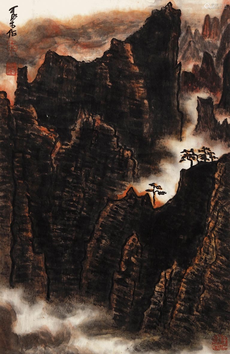 李可染井冈山纸本立轴