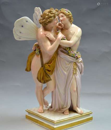 Large Meissen Double Figure of Bsyke