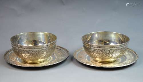 Pair of Iran Silver Bowls