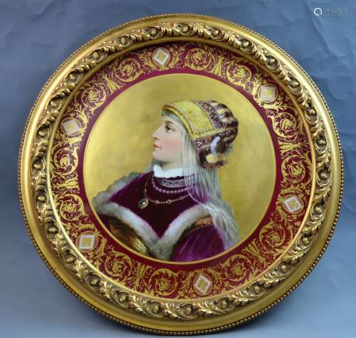 Vienna Porcelain Plaque of a Lady Portrait