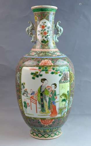 Chinese Famile Verte Porcelain Vase