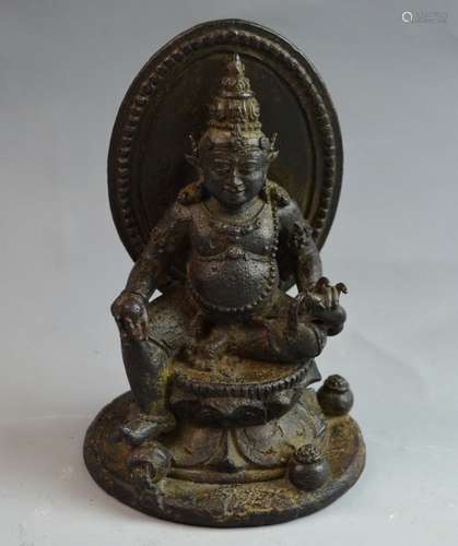 Indian Bronze Seated Bodhisattva Statue